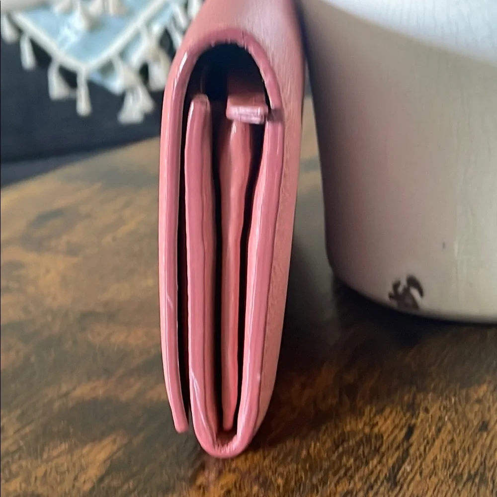 EUC Jimmy Choo Pink Leather Clutch/Long Wallet - Picture 5 of 11